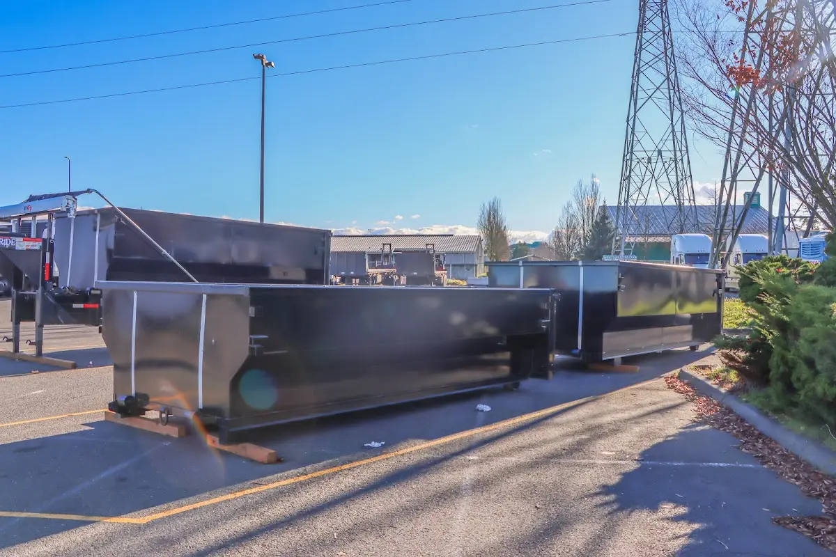 Roll-off dumpster ready for waste disposal at job site for Construction Dumpster Rental in Burley